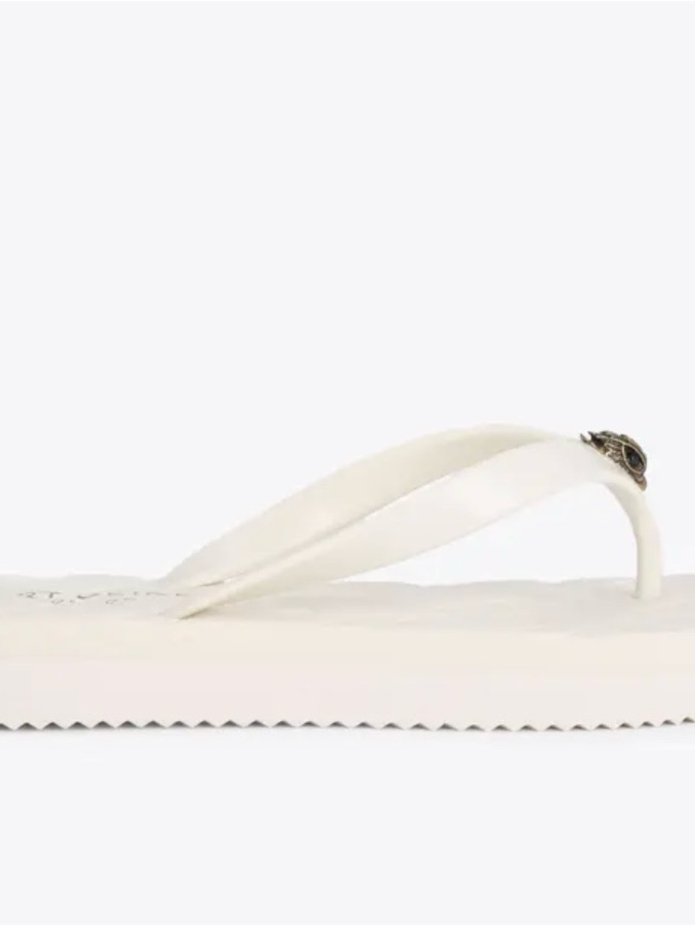 Kurt Geiger White Flip-Flop Sandals with Decorative Jewel Accent